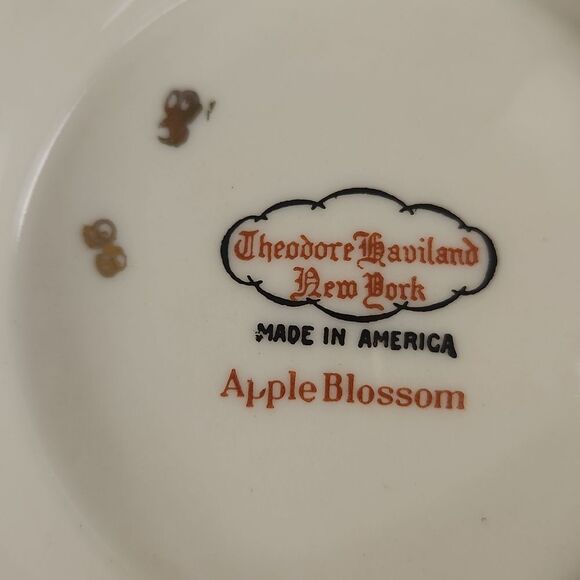 Vintage Theodore Haviland Apple Blossom Gravy Boat with Saucer - Picture 6 of 6